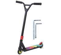 Lightweight Portable Stunt Scooter, Adult Kick Scooter Set, Black Folding Scooter with 100mm PU Wheels for Commuting Travel and Urban Riding