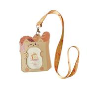 Lightweight PU Card Holder Sleeve Feature Playful Design and Multi Functional Pocket for Travel and Work Cartoon Card Case