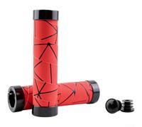 Lightweight PVC Bicycle Grips Sweat-Absorbent Comfort(Red And Black)