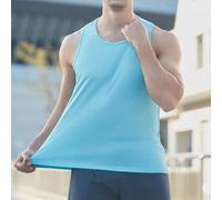 Lightweight Quick Dry Men's Mesh Tank Top Breathable Birdseye Fabric Vest For High Intensity Interval Training And Yoga Gray(M Blue)