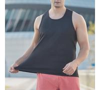Lightweight Quick Dry Men's Mesh Tank Top Breathable Birdseye Fabric Vest For High Intensity Interval Training And Yoga Gray(XL Black)
