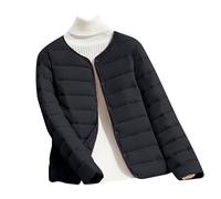 Lightweight Quilted Jacket Women's Thin Down Jacket Women's V-Neck Button Placket Puffer Jacket Soft Warm Transition Jacket Feather Light Down Jackets Down Coat for Women Plain Windproof Women's