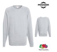 Lightweight Raglan Sweatshirt Fleece Cotton Blend Jumper Top Fruit of the Loom