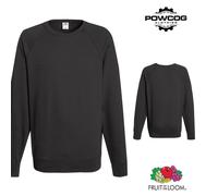 Lightweight Raglan Sweatshirt Fleece Cotton Blend Jumper Top Fruit of the Loom