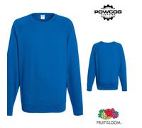 Lightweight Raglan Sweatshirt Fleece Cotton Blend Jumper Top Fruit of the Loom