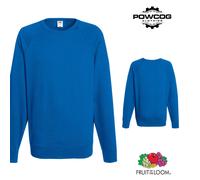 Lightweight Raglan Sweatshirt Fleece Cotton Blend S-2XL Fruit of the Loom