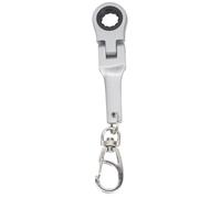 Lightweight Real Working Keychain Metal 10mm Ratcheting Wrench Chain with 180° Rotating Head Tool
