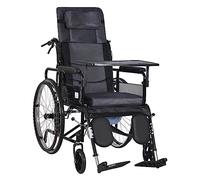 Lightweight Recliner Folding Wheelchair for Adults - 18 Inch Seat, Removable Footrests and Armrests - Ideal Mobility Device for Bariatric and Disabled Users