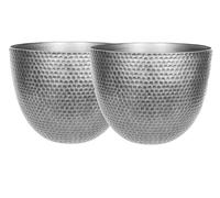 Lightweight Recycled Plastic Garden Pot Planter with Drainage Holes | UV Resistant & Frostproof | 2 x Urban Elements Effect Large Pot (Gun Metal