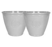 Lightweight Recycled Plastic Garden Pot Planter with Drainage Holes | UV Resistant & Frostproof | Eden Emblem Grey 45cm