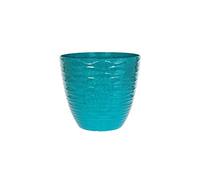Lightweight Recycled Plastic Garden Pot Planter with Drainage Holes | UV Resistant & Frostproof | Kelkay Contemporary Collection Windermere Small Pot (Teal)