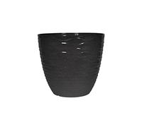 Lightweight Recycled Plastic Garden Pot Planter with Drainage Holes | UV Resistant & Frostproof | Windermere Charcoal 38cm