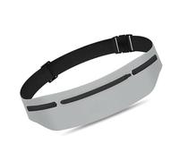 Lightweight Reflective Running Waist Bag Adjustable Strap Secure Pockets for Outdoor Activities Gym Invisible Running Belt with Three Pockets, Gray colour, standard size