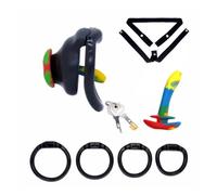 Lightweight Resin Male Chastity Cage, 4-Ring BDSM Accessory with Urethral Plug & Strap