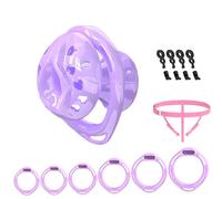 Lightweight Resin Male Lovely Chastity Device with Invisible Lock,Men Sissy Beginner Cage Bondage Gear with 6 Adjustable Rings & Auxiliary Belt Adult Sex Toy for Men Penis Erection Control
