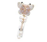 Lightweight Rhinestone Butterfly Badge Holder, 60cm Retractable Lanyard ABS Durable Expandable Name Holder for Daily Work Use