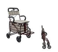 Lightweight Rollator Walker - Folding Rollators for Seniors with 6 inch Wheel - Rolling Walker with Extra Wide Seat for Seniors Obese, Support up to 220 Ibs