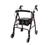 Lightweight Rollator Wheeled Walking Aid Walker with Seat Adjustable Armrests Brake Handbrake Lock Double The Comfort,