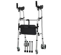 Lightweight Rolling Walker with Seat for Tall Person, Upright Walker with Arm Rest Pad & Wheels, Seniors Folding Aluminum Walker, Load 100Kg/220Lbs Decoration