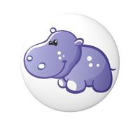 Lightweight Round Badges, Cartoon Cute Hippo Pin Badges