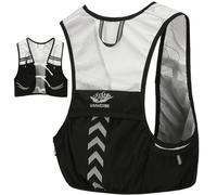 Lightweight Running Vest, Multi-Use Water Backpack, Compact Hydration Pack, Adjustable Running Water Vest, Waterproof Fabric 7.48 x 15.75 Inches for Long-Term Activities, Black, Grey, Orange