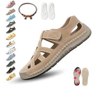 Lightweight Sandals for Women's Summer, 2026 New Light Summer Sandals, Orthopedic Shoes for Women, Flexible, Shock-Absorbing, Airy, Non-slip, Round and Velcro Fastener, Easy Put on and Take Off(A,8)