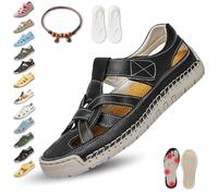 Lightweight Sandals for Women's Summer, 2026 New Light Summer Sandals, Orthopedic Shoes for Women, Flexible, Shock-Absorbing, Airy, Non-slip, Round and Velcro Fastener, Easy Put on and Take Off(E,9.5)