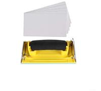 Lightweight Sandpaper Holder Tool with Ergonomic Grip and Metal Clips for Holding Abrasive Paper on Wood, Metal, Drywall and Other Flat Surfaces (5PCS Grit 120)