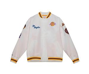 Lightweight satin jacket Los Angeles Lakers M&N City Collection Blanc M