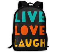 Lightweight School Bag Live Love Laugh Travel Bags Waterproof Book Bag for Camping, Work, Travel, 42X32X14Cm