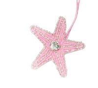 Lightweight Sea Theme Embroidered Patches with Glass Beads Base Bag Accessories Handbag Decors for Keys Or Luggage Water Resistant Fabric Keychain Accessory