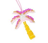 Lightweight Sea Theme Embroidered Patches with Glass Beads Base Bag Accessories Handbag Decors for Keys Or Luggage Marine Life Coconut Tree Badge