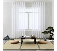 Lightweight Sheer ains for Living Room 155x220 cm with Loops, Modern Design, Customizable Sizes & Colors, Ele White Drapes for Weddings & Home Decor