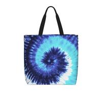 Lightweight Shopping Bags, Dark Light Blue Tie Dye Tote Bags for Women