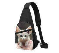 Lightweight Shoulder Crossbody Bag Fennec Fox Cute Sling Backpack Anti Theft Rucksack for Sports Running Women