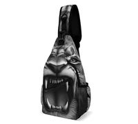 Lightweight Shoulder Crossbody Bag Lion Animal King Daypack Anti Theft,Casual Sling Backpack for Camping Cycling Women