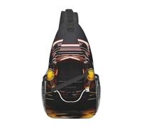 Lightweight Shoulder Crossbody Bag Rod Car Printed Shoulder Bags Unisex,Casual Chest Backpack for Sports Hiking Cycling