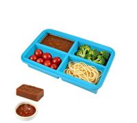 Lightweight Silicone Freezer Tray with Lid, Soup Moulds for Portion Batch Cooking, Food Freeze Mould for Storage Container - 260ml, Large Ice Cube Tray (Blue)