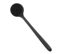 Lightweight Silicone Long Handle Shower Brush Hangable Double Sided Shower Brush for Skin Exfoliating Bath Massage Bristles Quick-Drying(Nero)