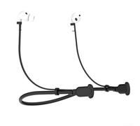 Lightweight Silicone Strap for AirPods Offering Reliable Connection and Reduced Risk of Losing Earbuds (Black)