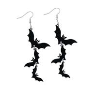 Lightweight Skull Bat Drop Earrings Halloween Jewelry For Women Gothic Party Accessories Halloween Jewelry