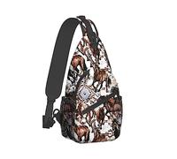 Lightweight Sling Shoulder Backpack, Adjustable Compatible with Running Horses Wild Western Watercolor Tribal Gym Bags, Large Capacity Chest Cross Body Bag Daypack, Outdoor Multipurpose Bag