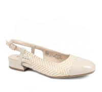 Lightweight Slingback Flat Court Shoes - Beige-White Size 8