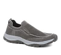 Lightweight Slip On Trainers - Black-Grey Size 7