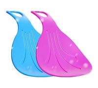 Lightweight Snow Sled for Kids, 2-Pack Flexible Plastic Sliding Board with Non-Slip Handle for Winter & Sand