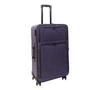 Lightweight Soft Shell Suitcase with 360° Spinner Wheels, Expandable Luggage with Built-in Lock - 4 Wheel Travel Trolley Case - Cabin, Purple, Large