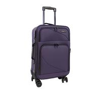 Lightweight Soft Shell Suitcase with 360° Spinner Wheels, Expandable Luggage with Built-in Lock - 4 Wheel Travel Trolley Case - Cabin, Purple, Small