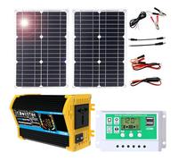 Lightweight Solar Inverter Kit | 100W Mono Panel for Camping, RVs, and Cars | Waterproof & Portable Solution(Black,50W)