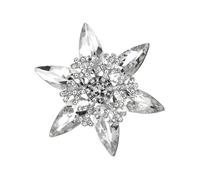 Lightweight Sparkling Snowflake Pin For Women Glass And Zincs Alloy Designs Jewelry For Clothing Scarf Decoration Trendy Zinc Alloy Brooch