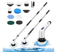 Lightweight Spin Scrubber, Handheld Electric Floor Scrubber with 0-3200RPM Variable Speed, 2 Gear Adjustable Power Cleaning Brush with 10pcs Replaceable Drill Brush Head for Tub Tile Wall Floor